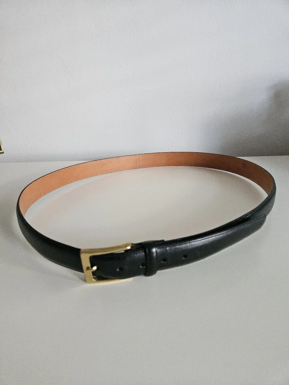 TRAFALGAR Black Leather Dress Silver Buckle Belt | SZ 42